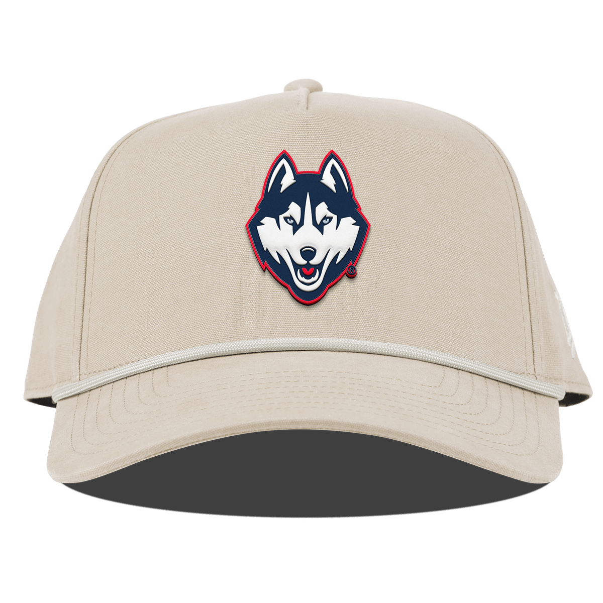 University of Connecticut "Huskies Mascot" Curved Canvas 5 Panel Rope Beige