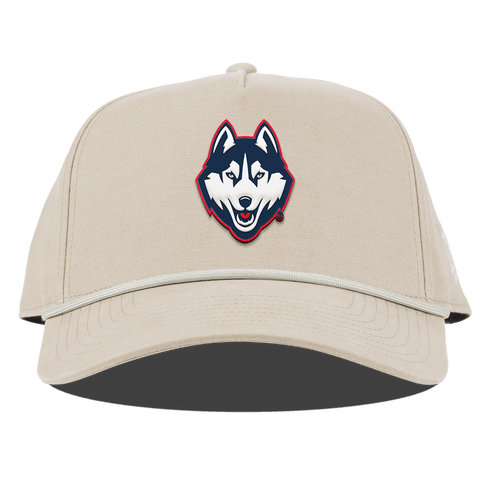University of Connecticut "Huskies Mascot" Curved Canvas 5 Panel Rope Beige