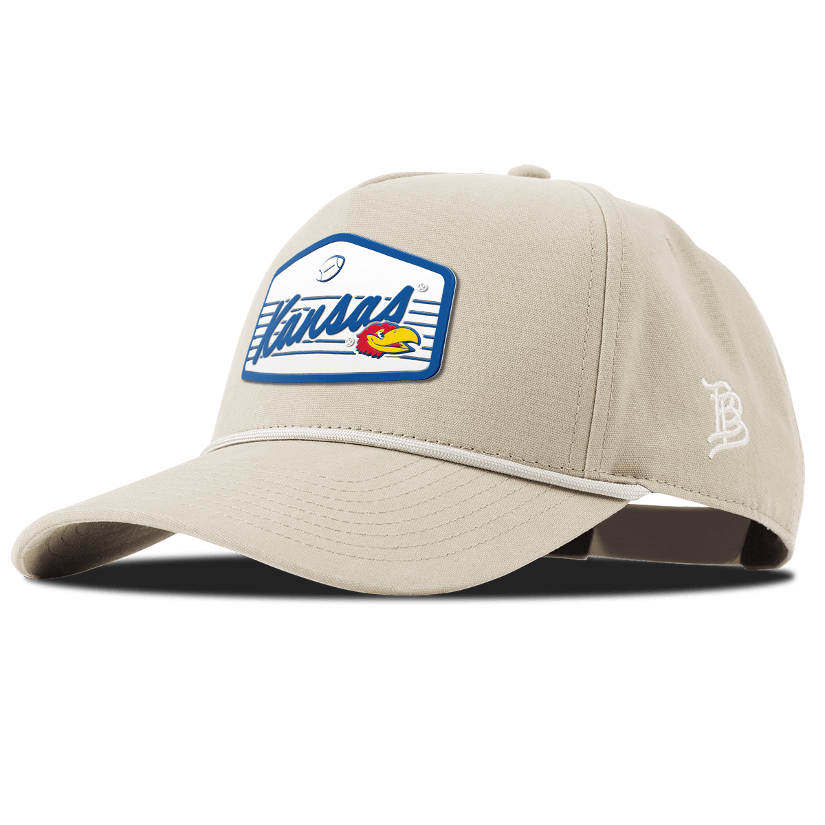 University of Kansas "Jayhawks Football" Curved Canvas 5 Panel Rope Beige