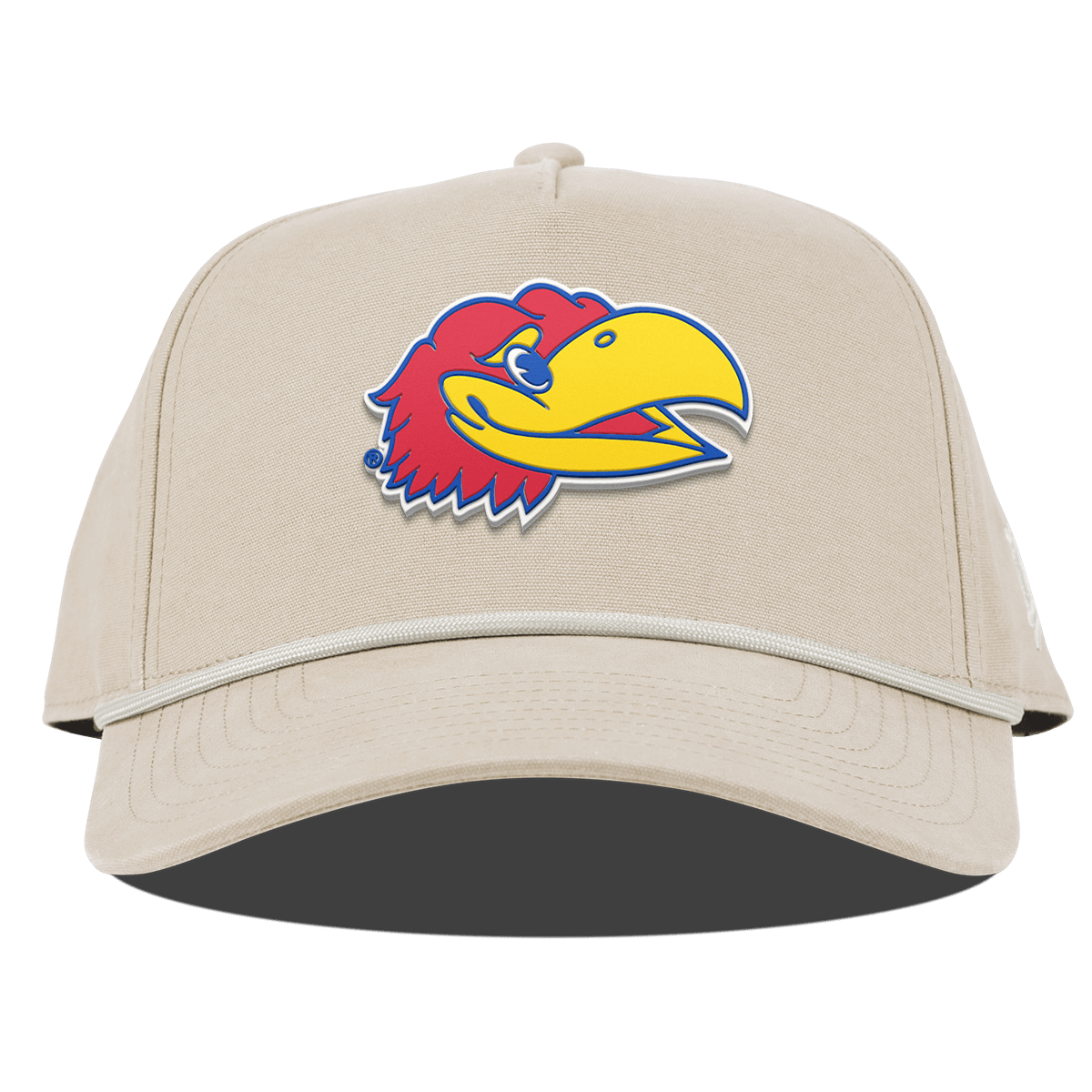 University of Kansas "KU Big Jay" Curved Canvas 5 Panel Rope Beige