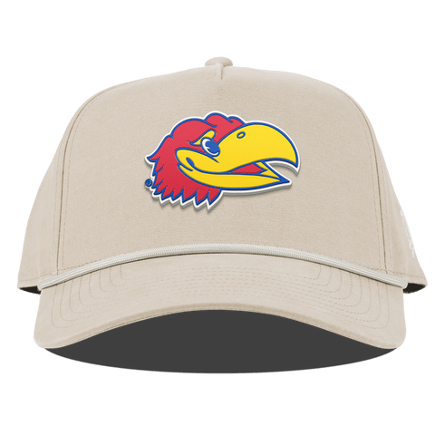 University of Kansas "KU Big Jay" Curved Canvas 5 Panel Rope Beige