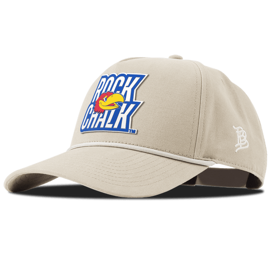 University of Kansas "Kansas Rock Chalk Block" Curved Canvas 5 Panel Rope Beige