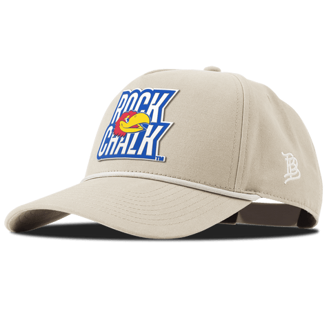 University of Kansas "Kansas Rock Chalk Block" Curved Canvas 5 Panel Rope Beige