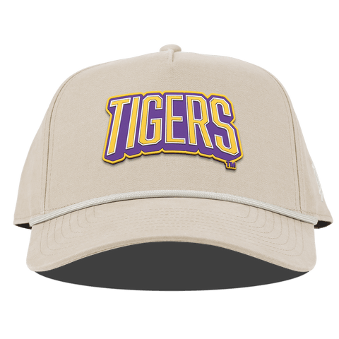 Louisiana State University "LSU Tigers Block" Curved Canvas 5 Panel Rope Beige