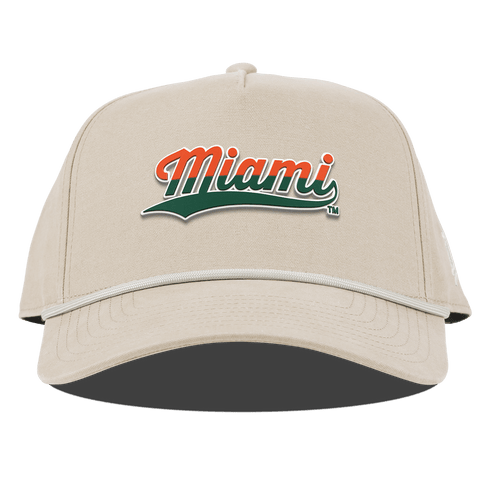 University of Miami "Miami Script" Curved Canvas 5 Panel Rope Beige