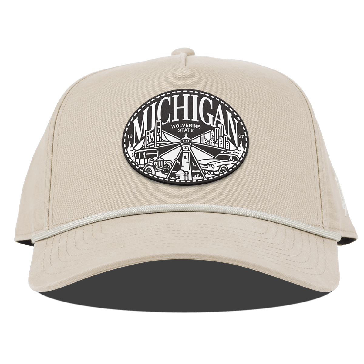 Michigan Traveler Curved Canvas 5 Panel Rope Beige