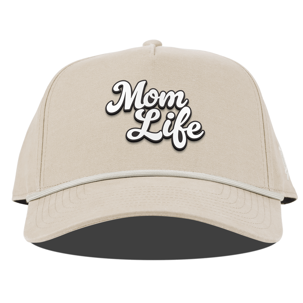 Mom Life Script Curved Canvas 5 Panel Rope Beige