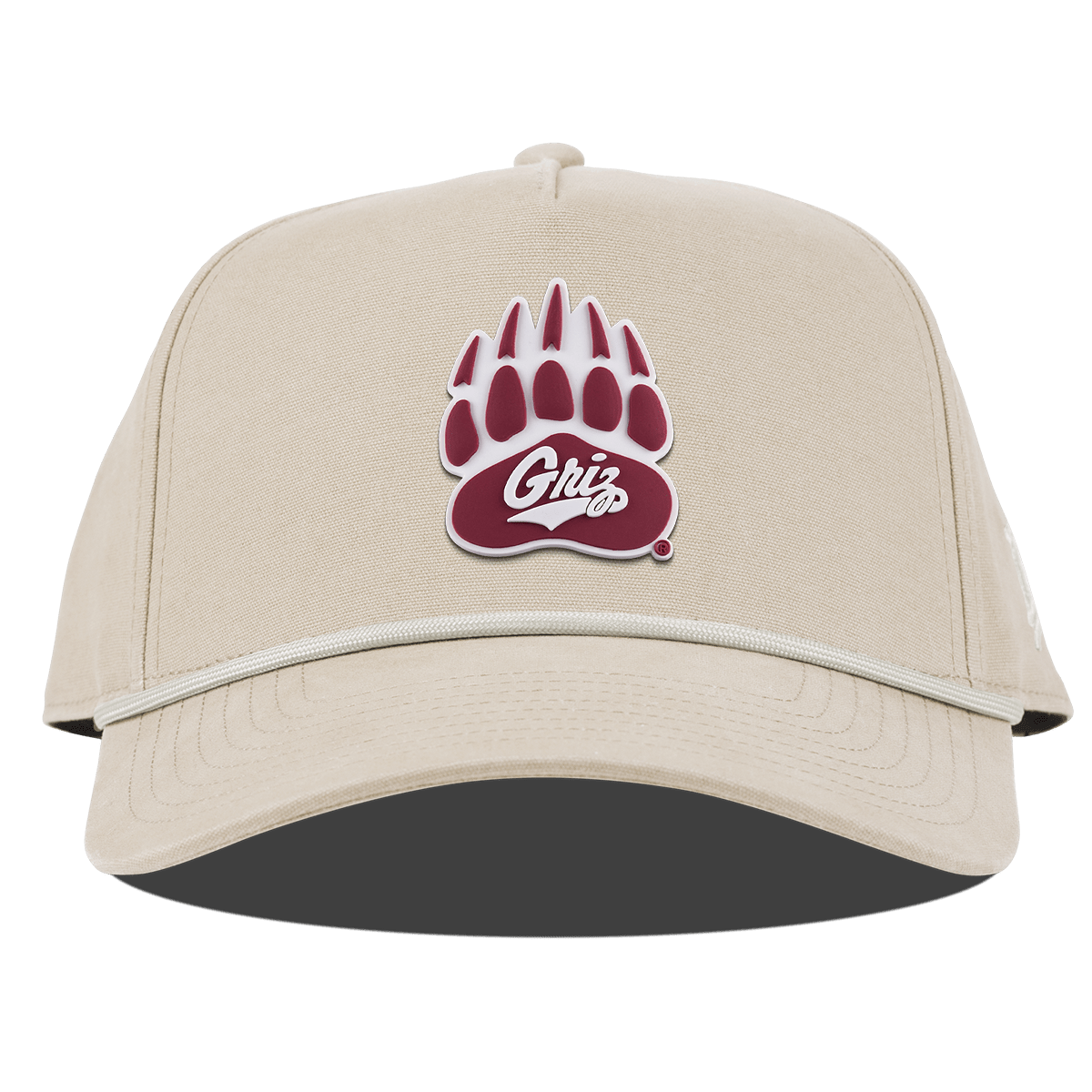 University of Montana "Montana Grizz" Curved Canvas 5 Panel Rope Beige