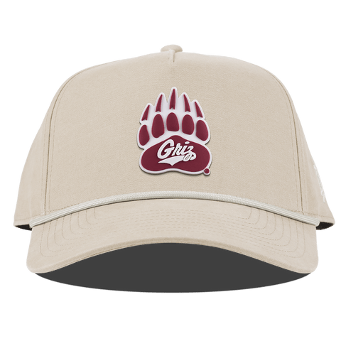 University of Montana "Montana Grizz" Curved Canvas 5 Panel Rope Beige