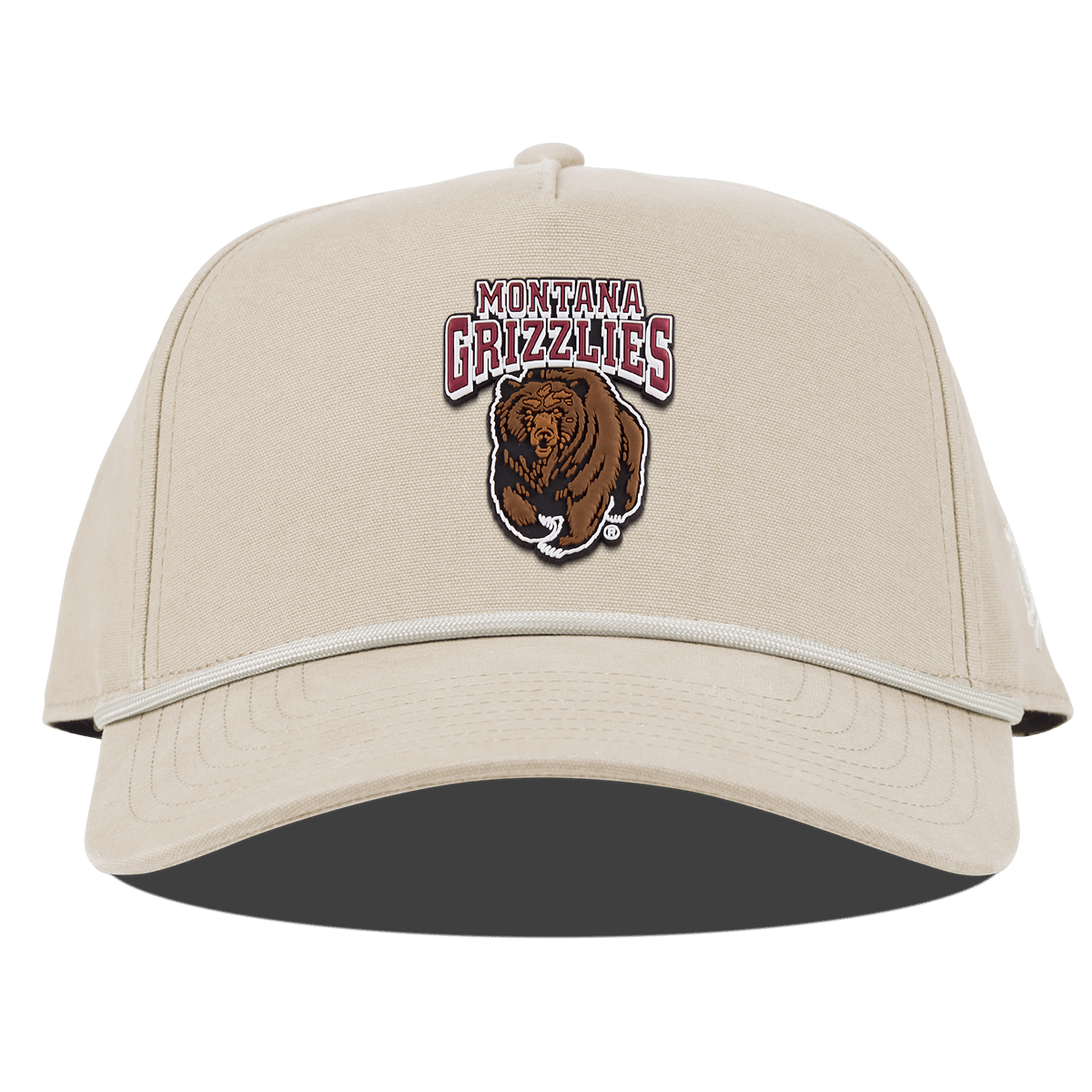 University of Montana "Montana Grizzlies Team Logo" Curved Canvas 5 Panel Rope Beige