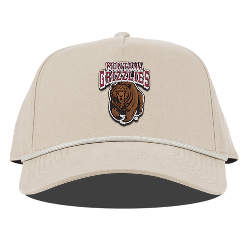 University of Montana "Montana Grizzlies Team Logo" Curved Canvas 5 Panel Rope Beige