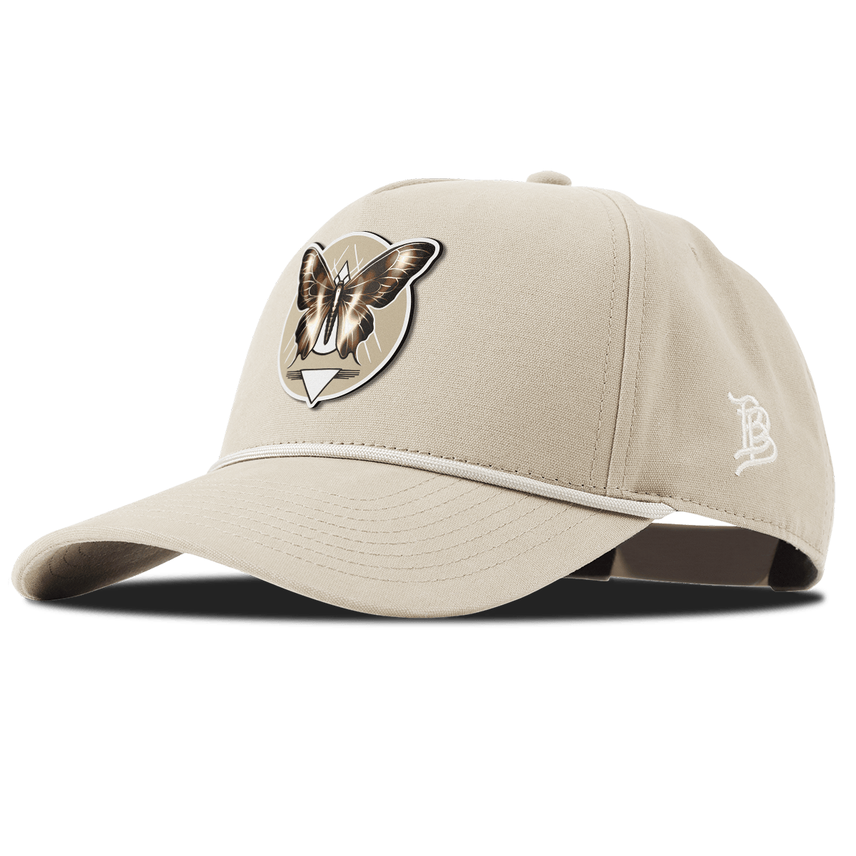 Moth Motif Curved Canvas 5 Panel Rope Beige