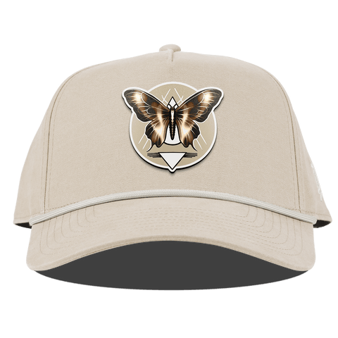 Moth Motif Curved Canvas 5 Panel Rope Beige