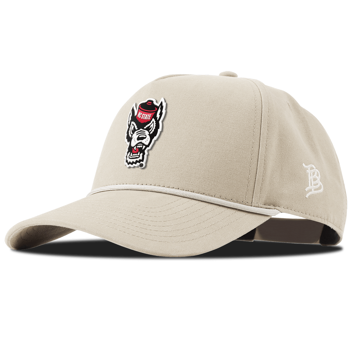 North Carolina State "NC State Team Logo" Curved Canvas 5 Panel Rope Beige