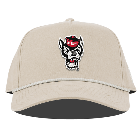 North Carolina State "NC State Team Logo" Curved Canvas 5 Panel Rope Beige