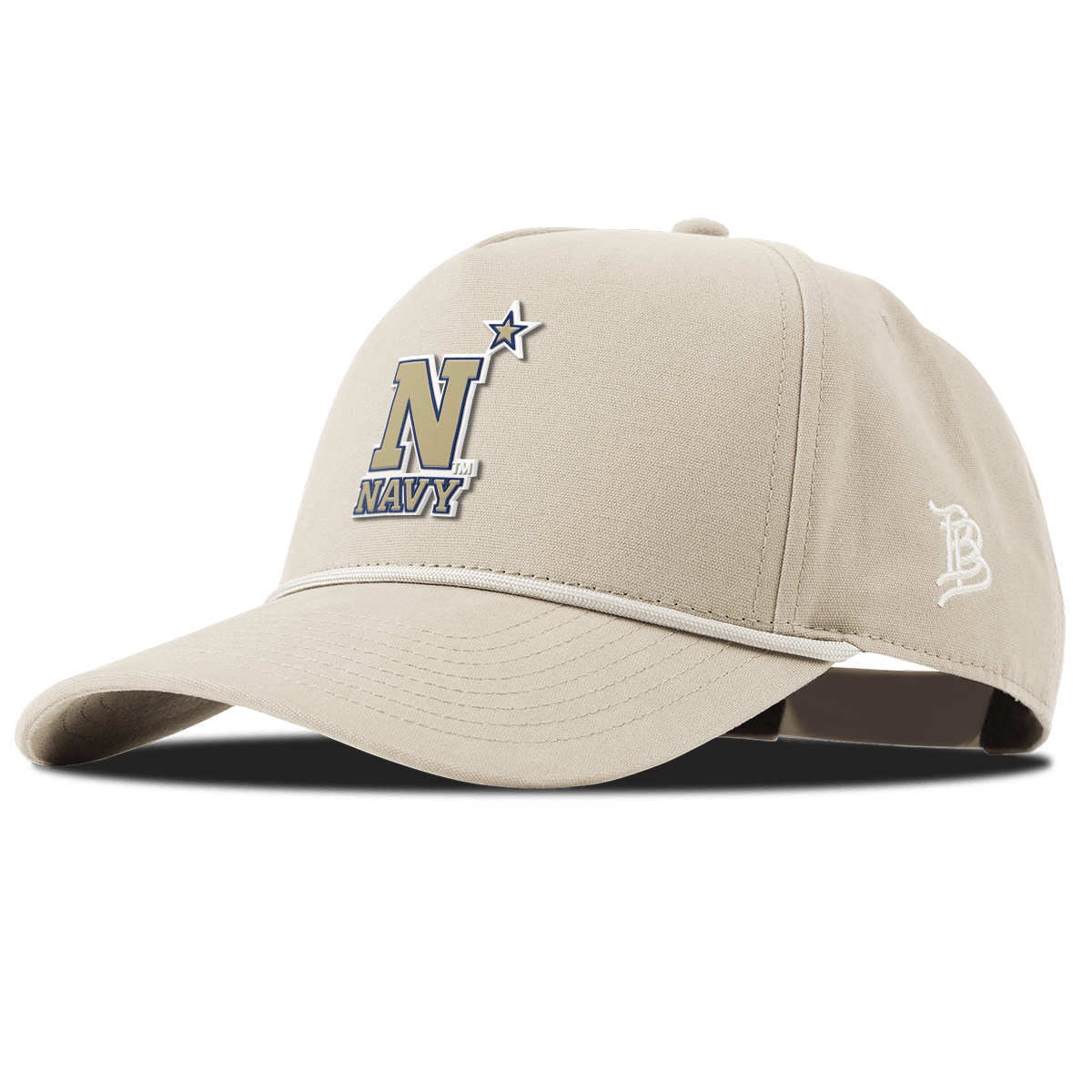 United States Naval Academy "Naval Academy Team Logo Gold" Curved Canvas 5 Panel Rope Beige