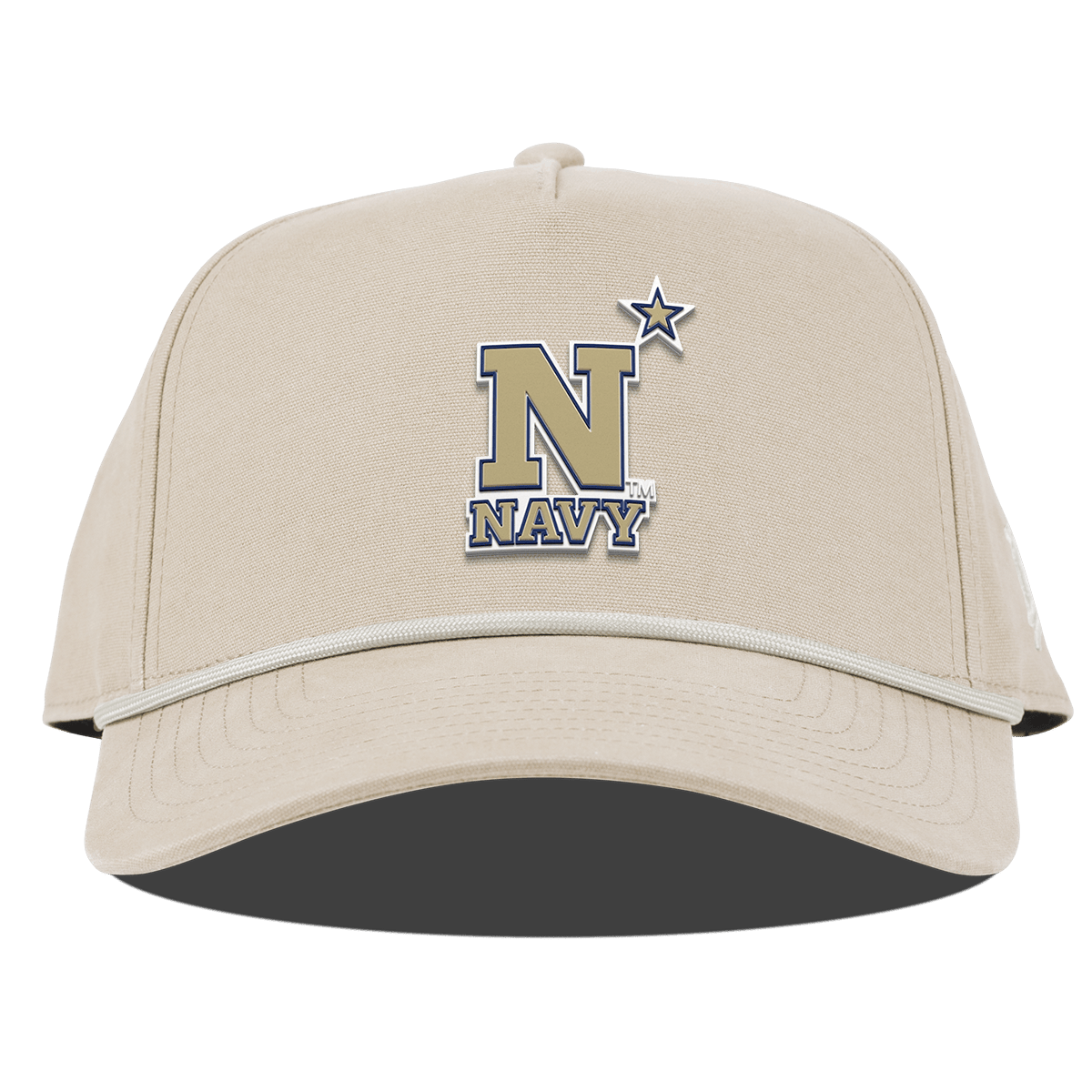 United States Naval Academy "Naval Academy Team Logo Gold" Curved Canvas 5 Panel Rope Beige