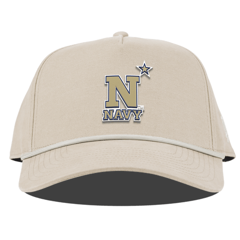 United States Naval Academy "Naval Academy Team Logo Gold" Curved Canvas 5 Panel Rope Beige