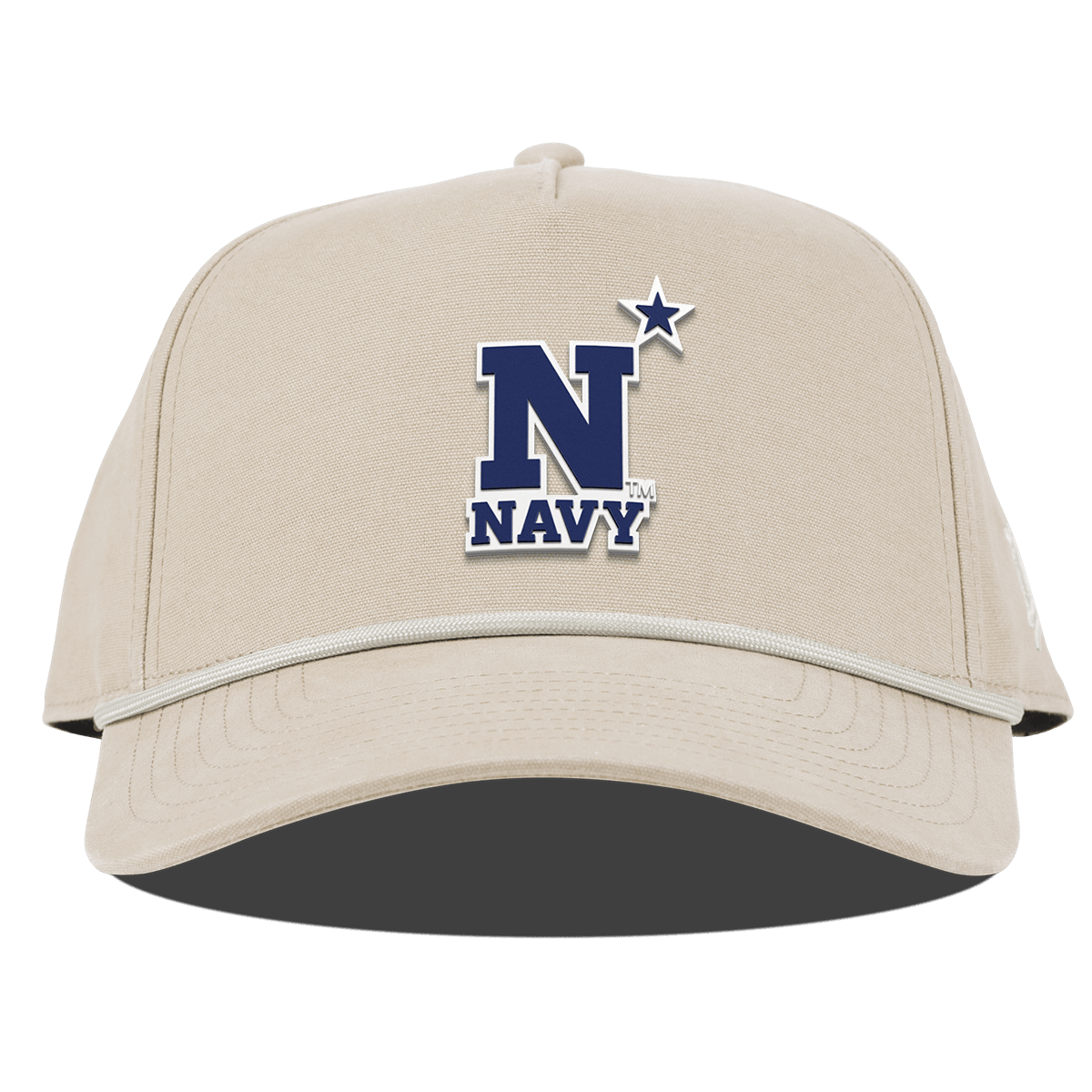 United States Naval Academy "Naval Academy Team Logo Navy" Curved Canvas 5 Panel Rope Beige