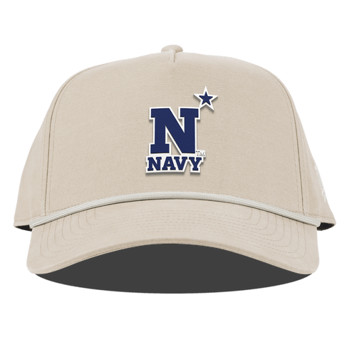 United States Naval Academy "Naval Academy Team Logo Navy" Curved Canvas 5 Panel Rope Beige