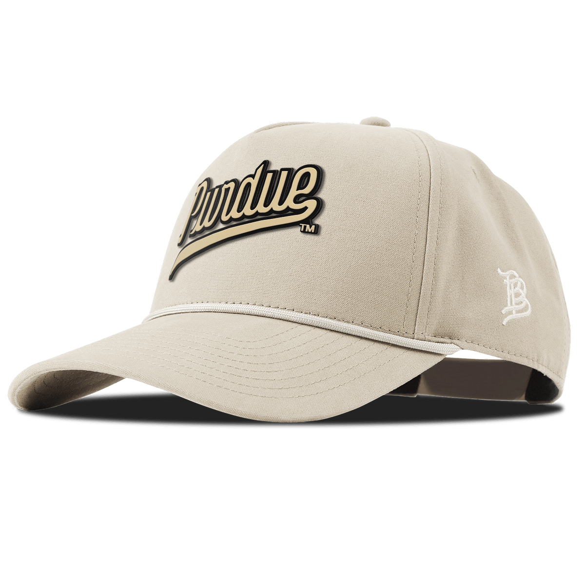 Purdue University "Purdue Script Gold" Curved Canvas 5 Panel Rope Beige