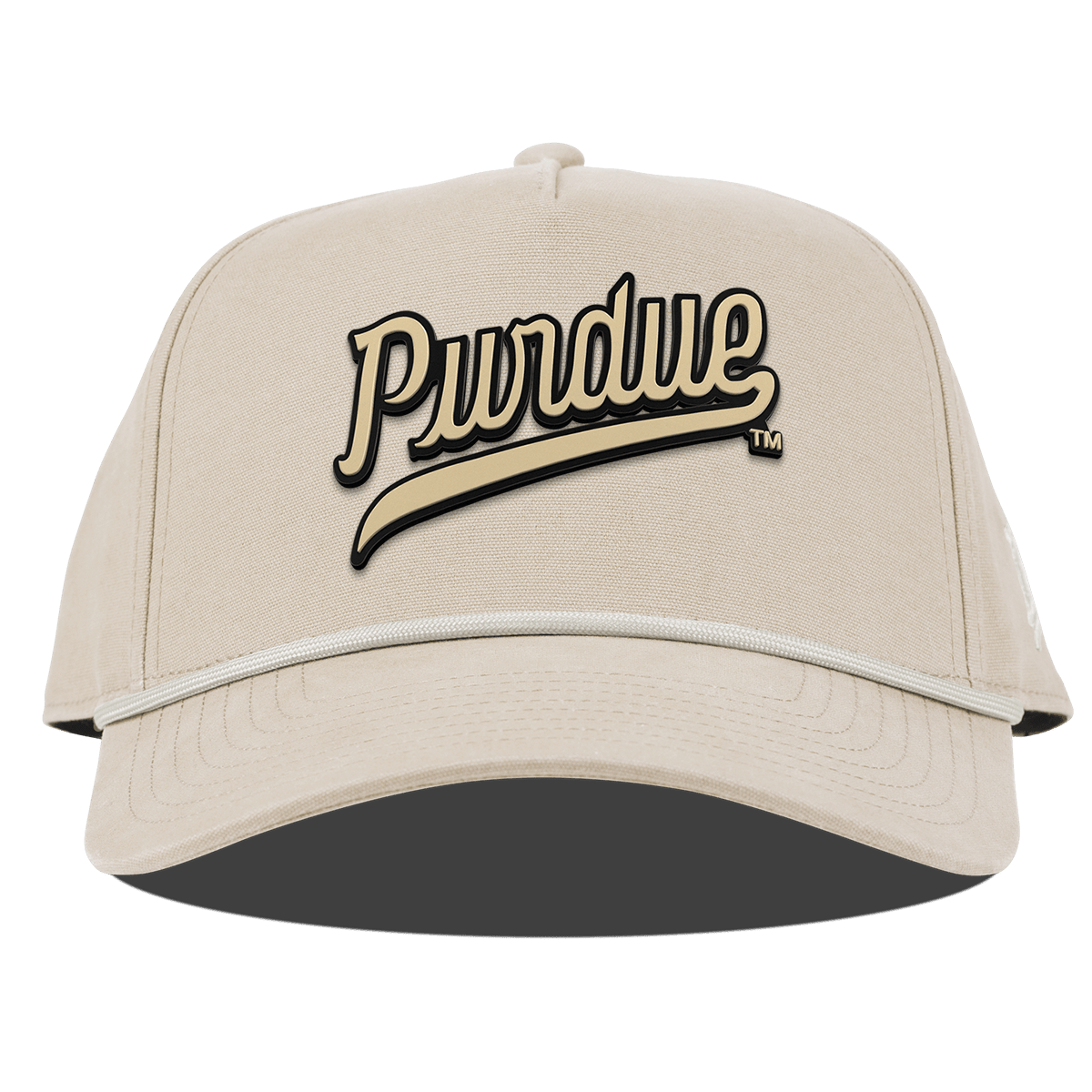Purdue University "Purdue Script Gold" Curved Canvas 5 Panel Rope Beige