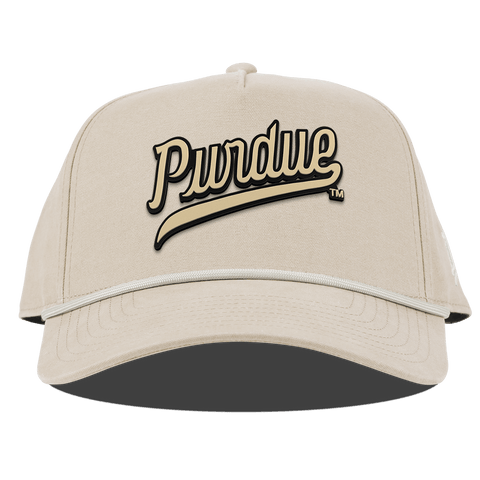 Purdue University "Purdue Script Gold" Curved Canvas 5 Panel Rope Beige