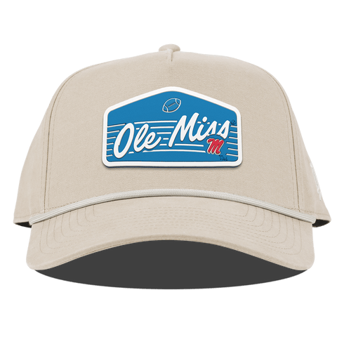 University of Mississippi "Rebel Football" Curved Canvas 5 Panel Rope Beige