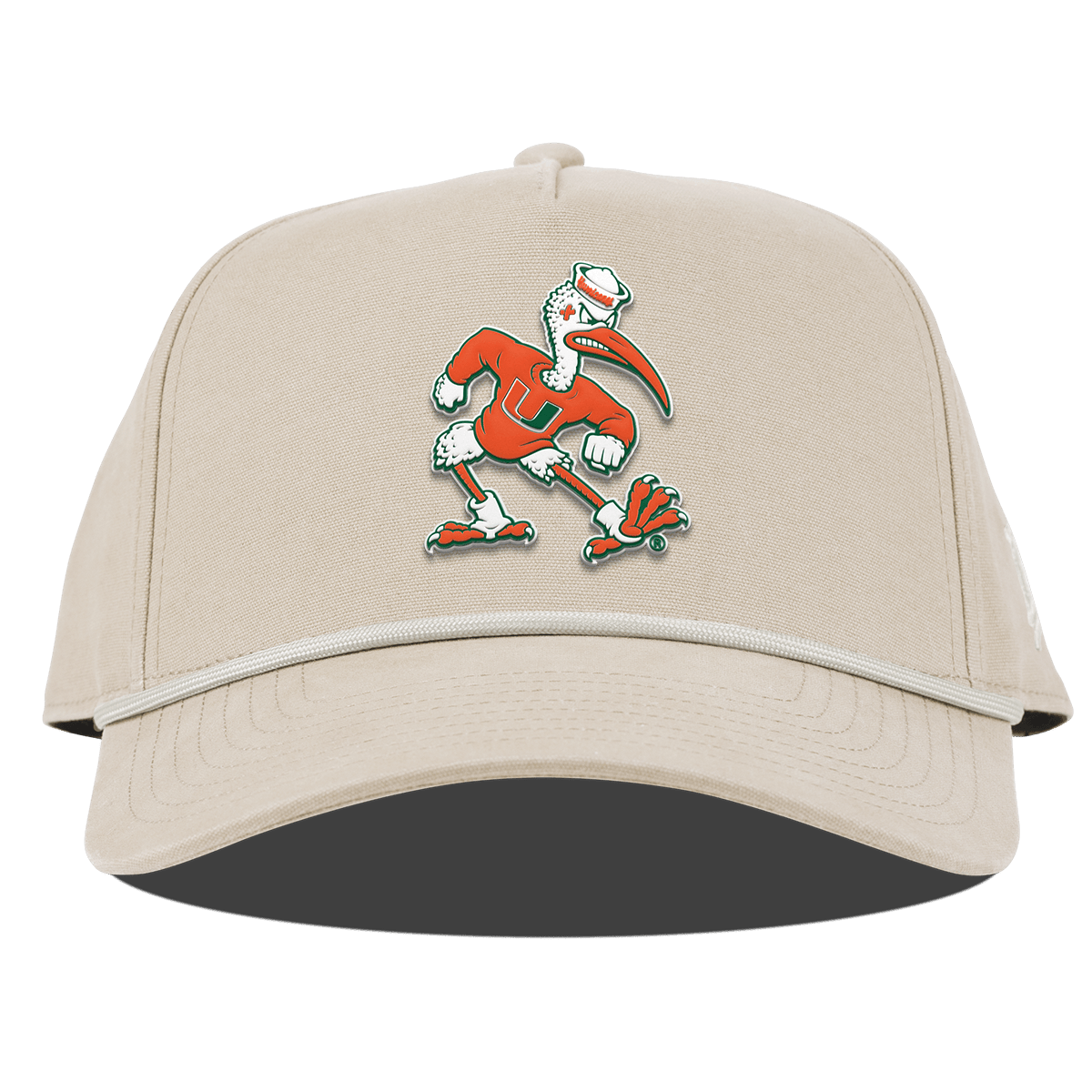 University of Miami "Sebastian the Ibis" Curved Canvas 5 Panel Rope Beige