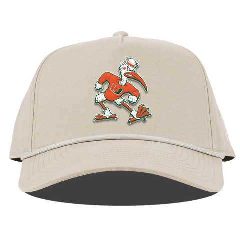 University of Miami "Sebastian the Ibis" Curved Canvas 5 Panel Rope Beige
