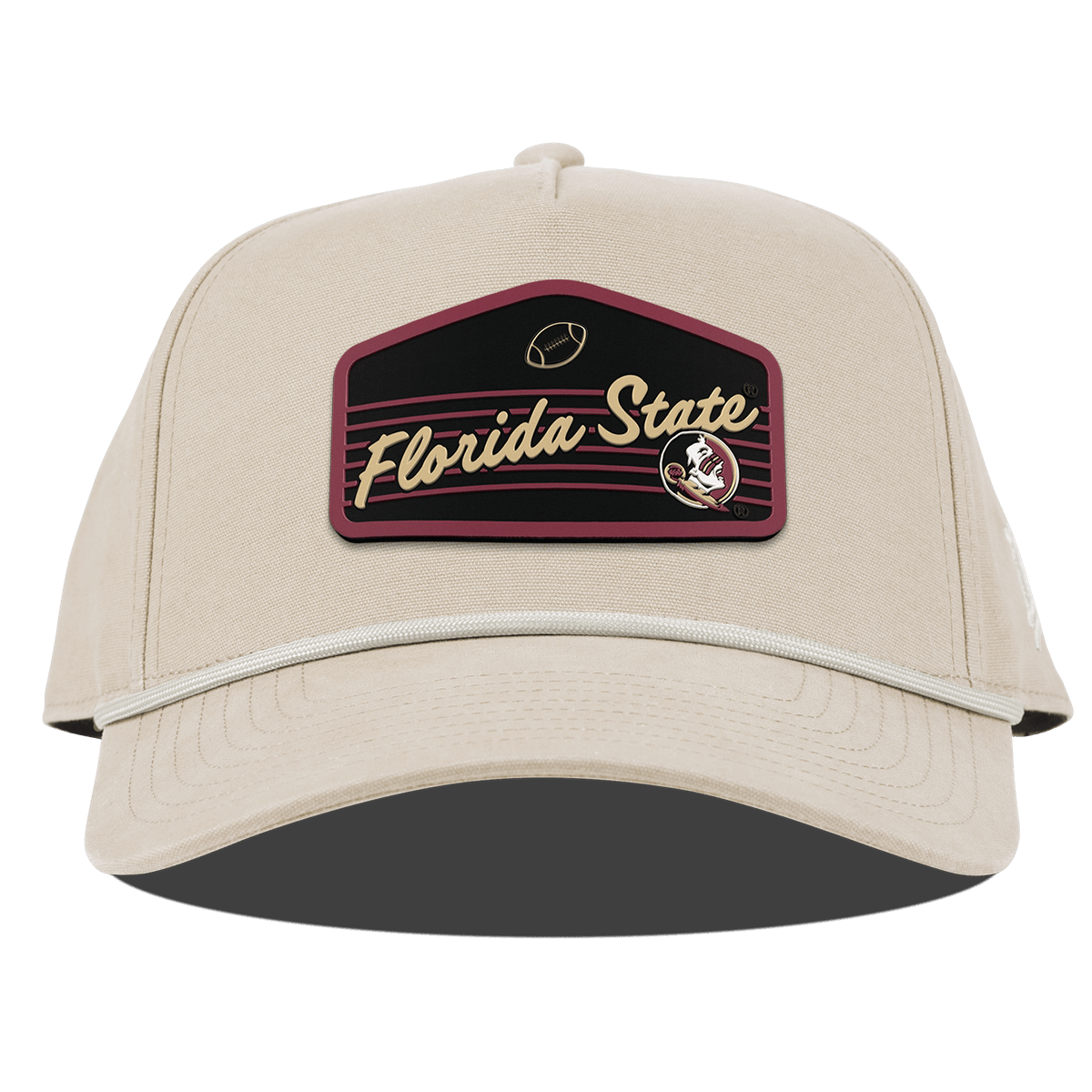Florida State University "Seminole Football" Curved Canvas 5 Panel Rope Beige