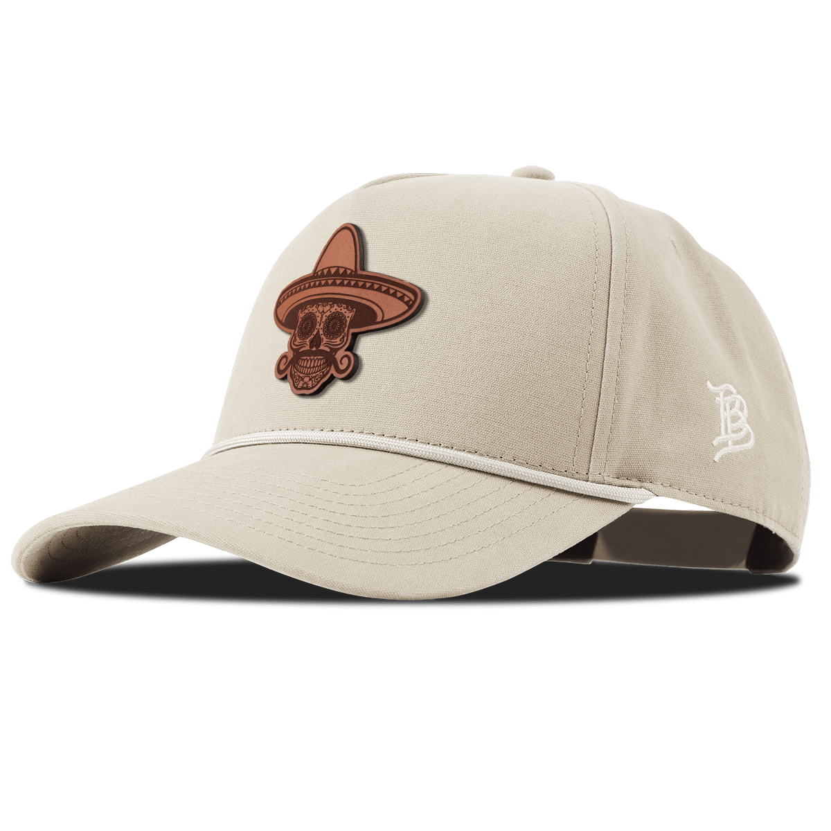 Sombrero Skull Curved Canvas 5 Panel Rope Beige