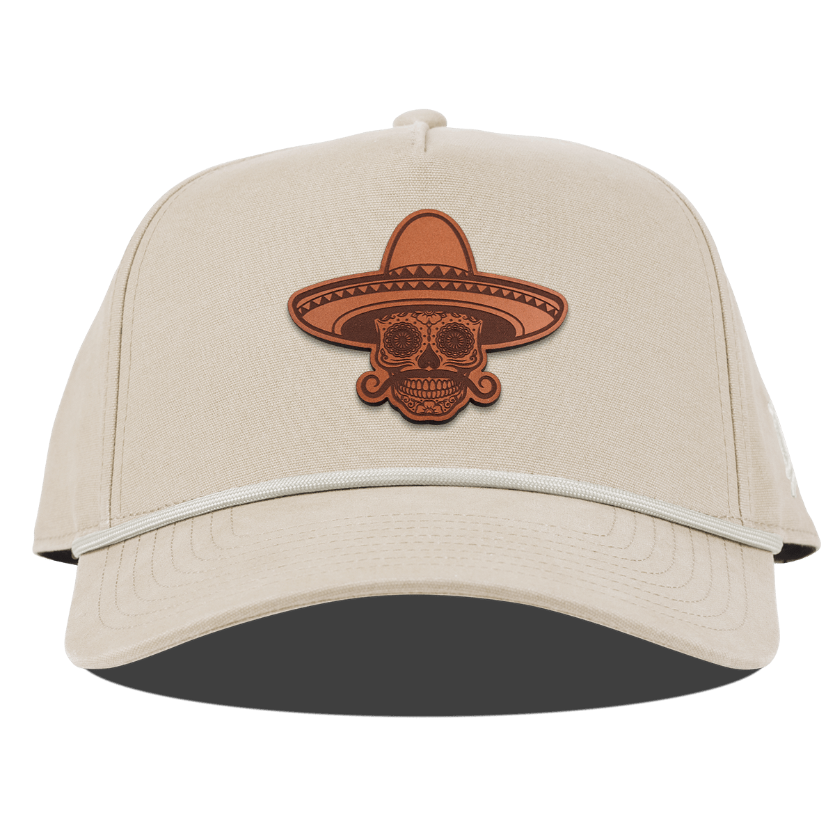 Sombrero Skull Curved Canvas 5 Panel Rope Beige