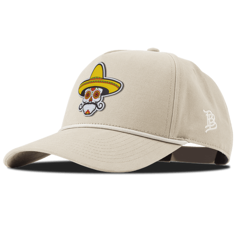 Sombrero Skull PVC Curved Canvas 5 Panel Rope Beige