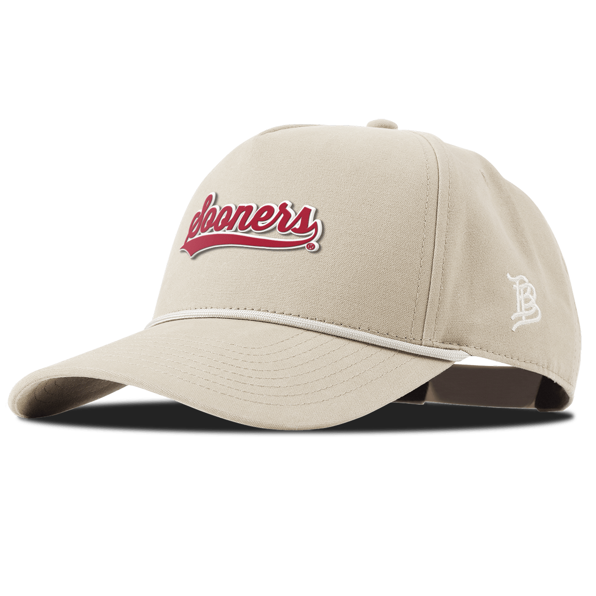 University of Oklahoma "Sooners Script" Curved Canvas 5 Panel Rope Beige