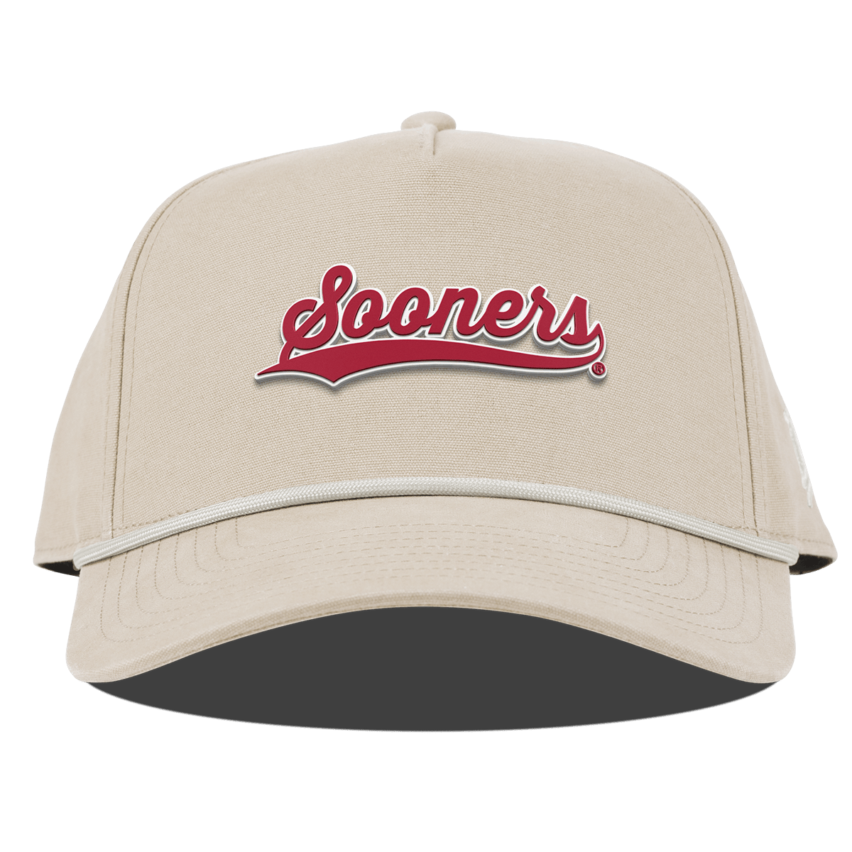 University of Oklahoma "Sooners Script" Curved Canvas 5 Panel Rope Beige