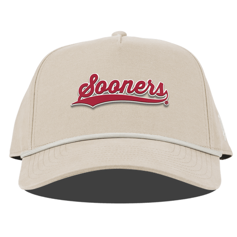 University of Oklahoma "Sooners Script" Curved Canvas 5 Panel Rope Beige