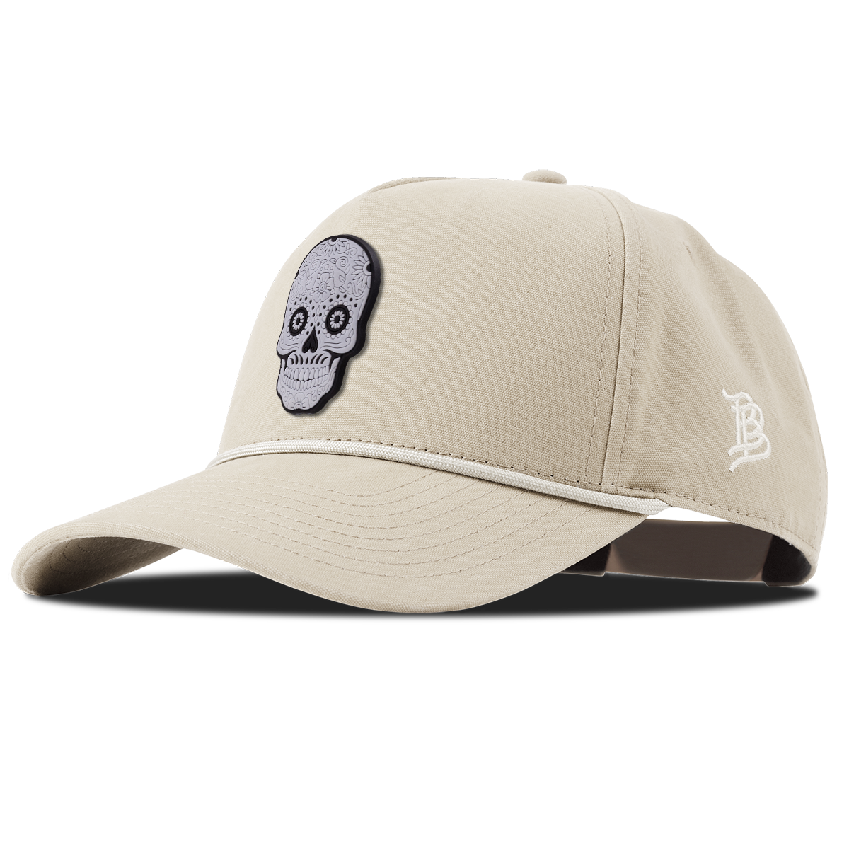 Sugar Skull PVC Curved Canvas 5 Panel Rope Beige