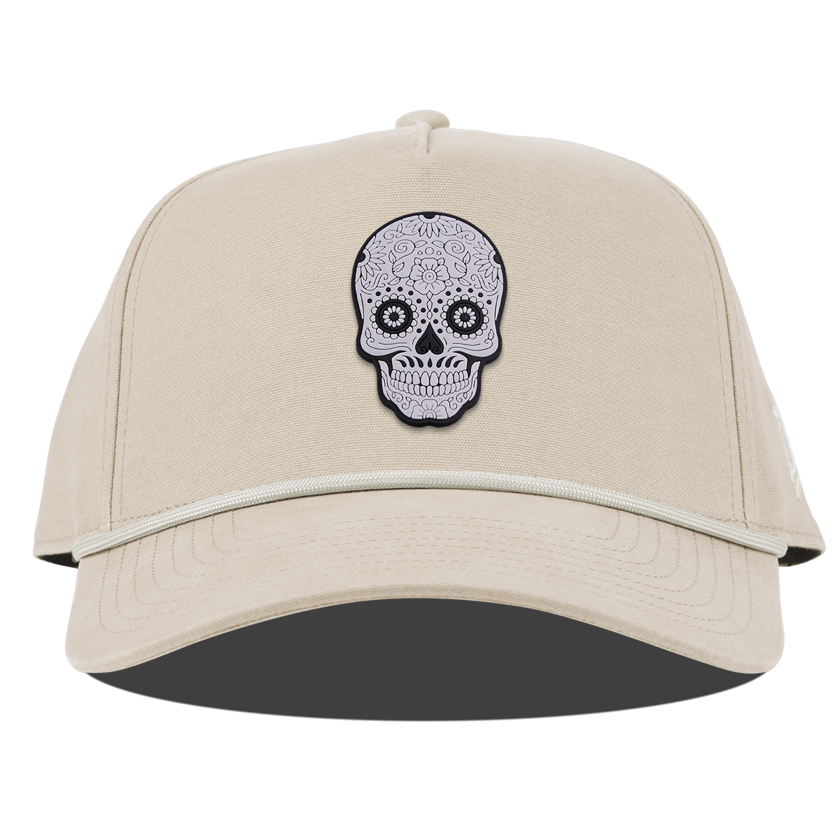 Sugar Skull PVC Curved Canvas 5 Panel Rope Beige