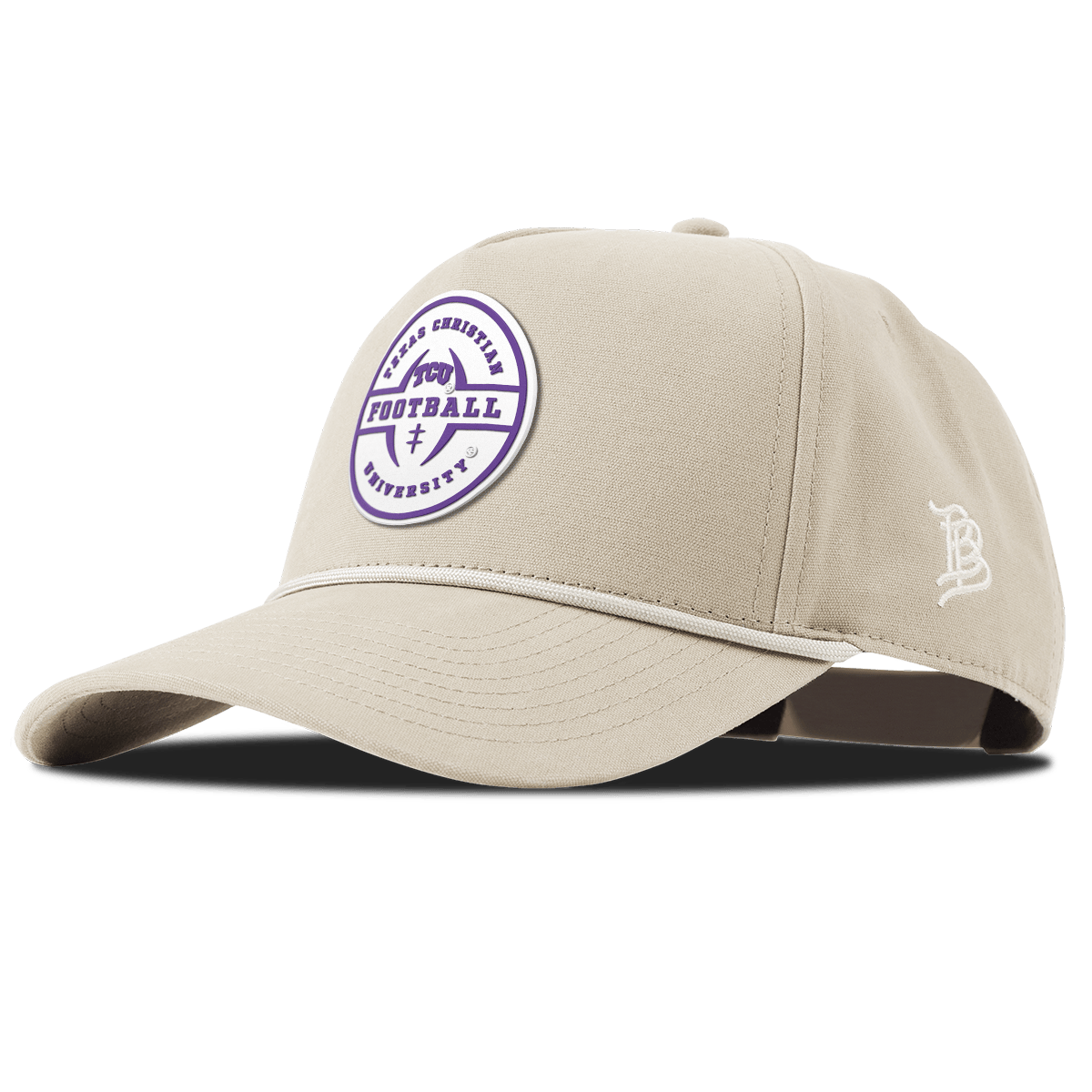 Texas Christian University "Horned Frogs Football" Curved Canvas 5 Panel Rope Beige