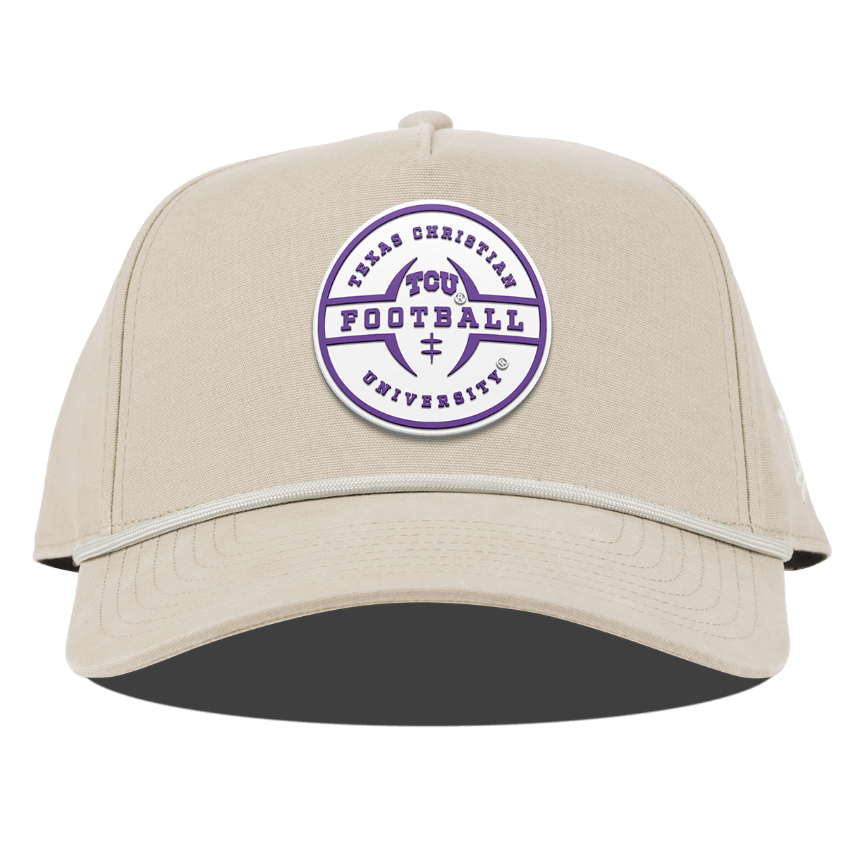 Texas Christian University "Horned Frogs Football" Curved Canvas 5 Panel Rope Beige