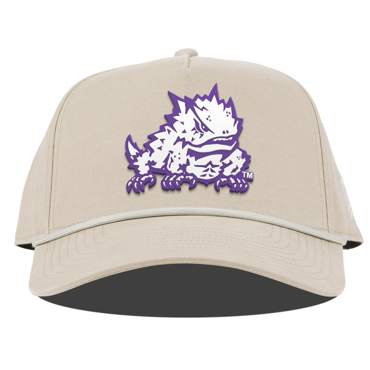 Texas Christian University "TCU Team Logo" Curved Canvas 5 Panel Rope Beige