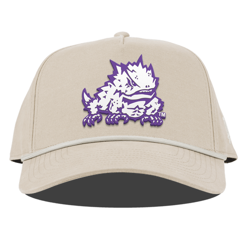 Texas Christian University "TCU Team Logo" Curved Canvas 5 Panel Rope Beige