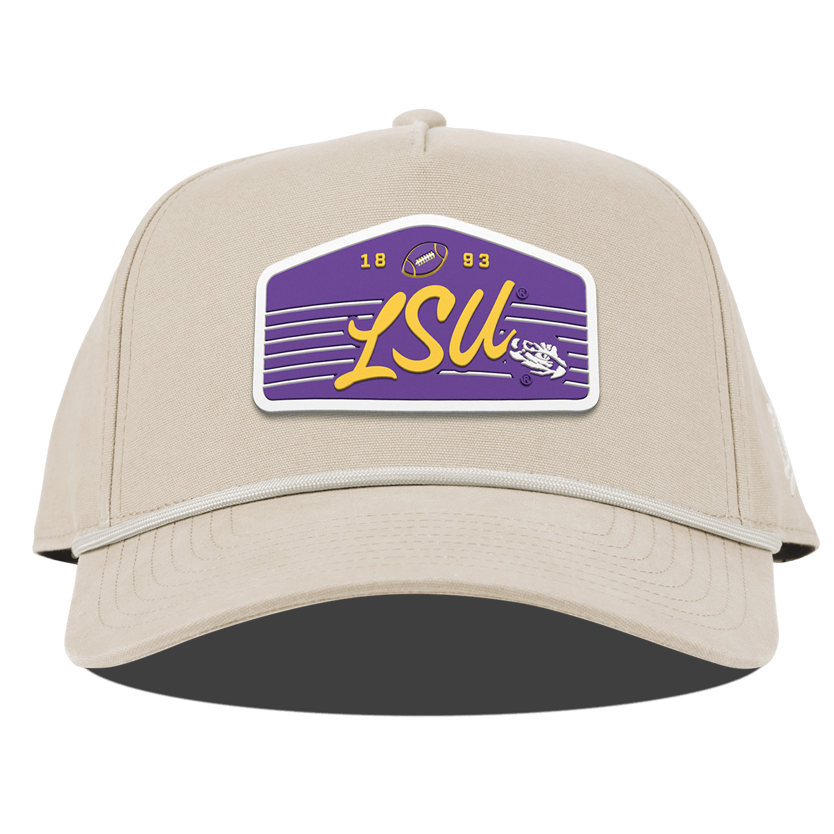 Louisiana State University "Tigers Football" Curved Canvas 5 Panel Rope Beige