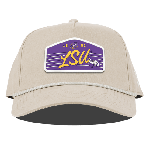 Louisiana State University "Tigers Football" Curved Canvas 5 Panel Rope Beige