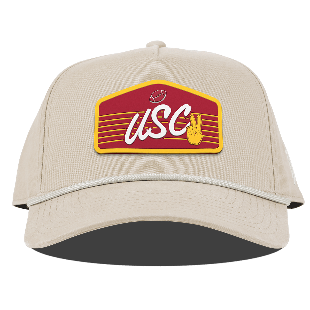 University of Southern California "Trojans Football" Curved Canvas 5 Panel Rope Beige