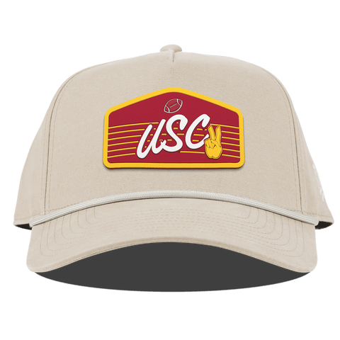 University of Southern California "Trojans Football" Curved Canvas 5 Panel Rope Beige