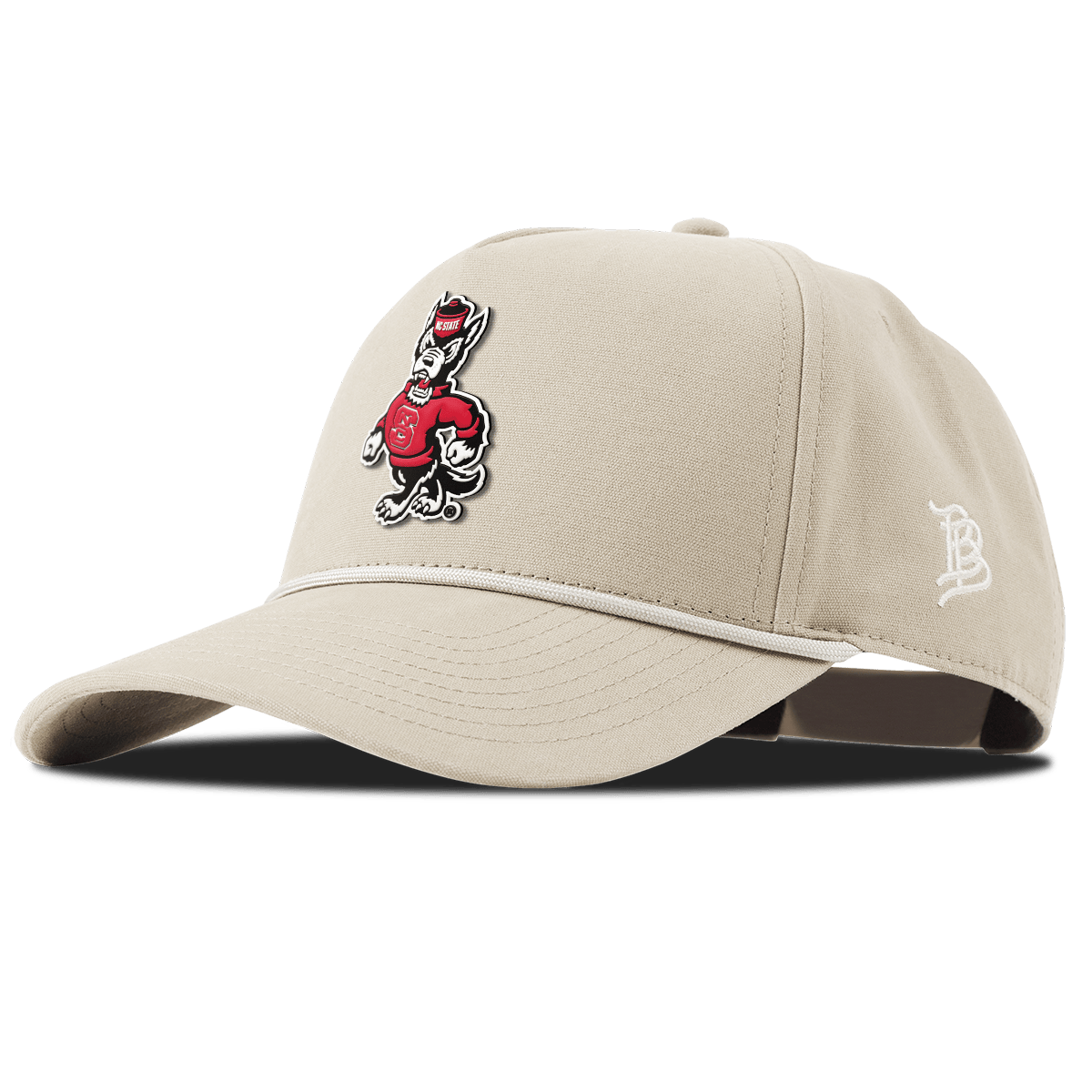 North Carolina State "Tuffy The Wolf" Curved Canvas 5 Panel Rope Beige