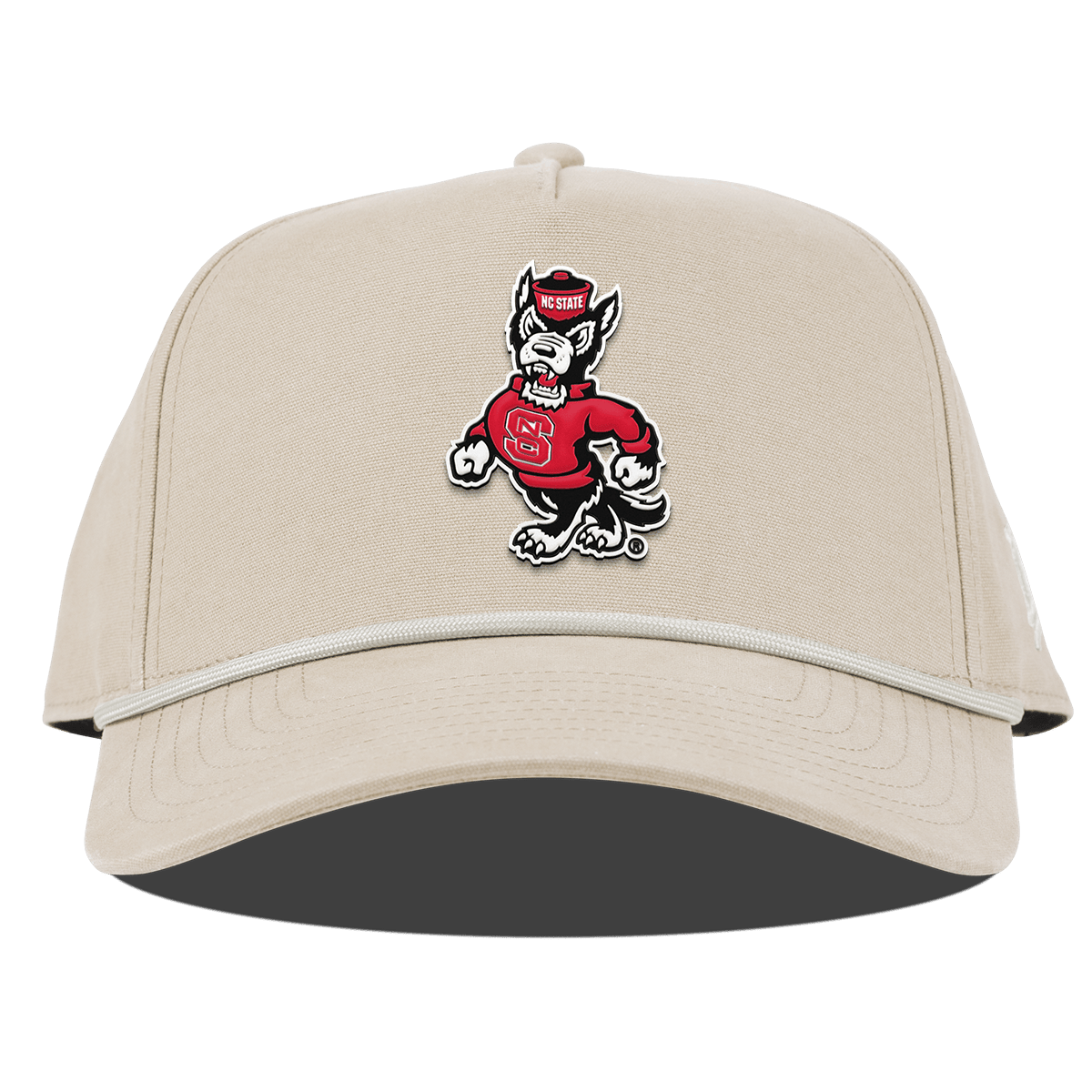 North Carolina State "Tuffy The Wolf" Curved Canvas 5 Panel Rope Beige