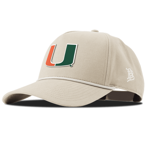 University of Miami "Miami Team Logo" Curved Canvas 5 Panel Rope Beige